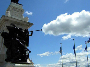 statue cloud perfect timing